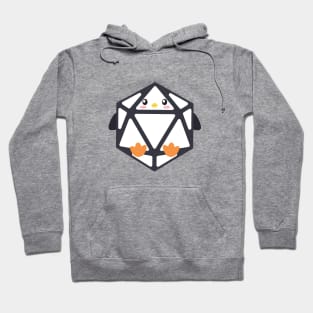 Polyhedral 20 Sided Dice Penguin - Tabletop RPG and Animal Lovers Mashup Hoodie